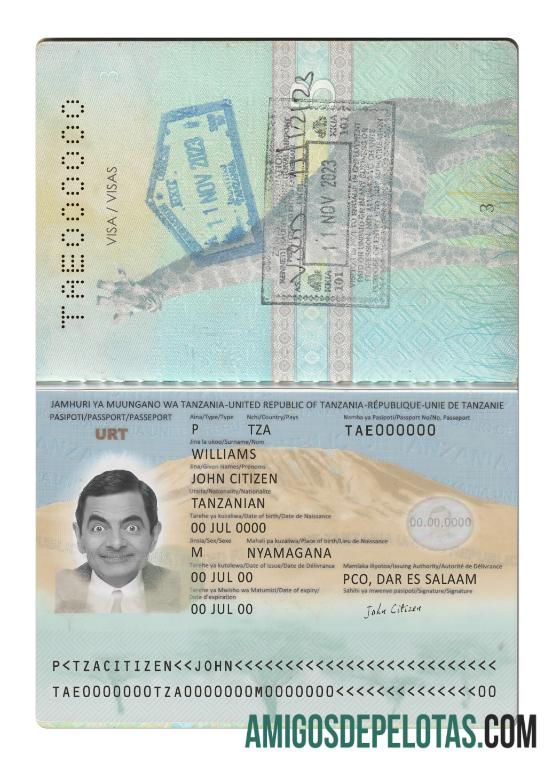 Passaporte da Tanzânia, novo presente de 2019 baixar para verificação